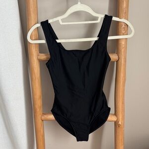 Wear Moi black tank leotard